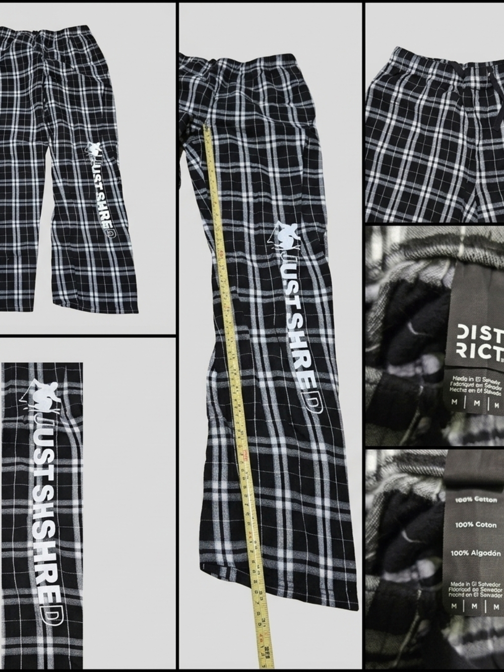 District Threads Kids Black Plaid 'Just Shred' Pajama Pants